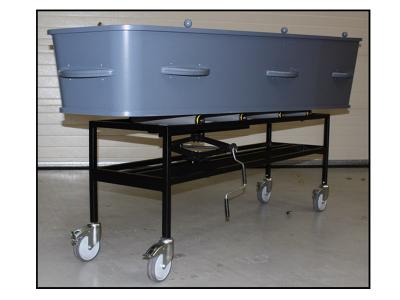 Baarwagen zwart met uitvaartkist
