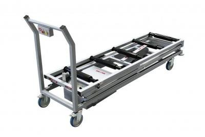 Hefwagen sectietafel met rollenbaan