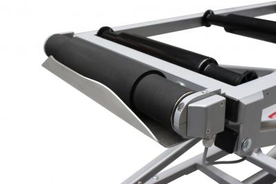 Hefwagen sectietafel met rollenbaan