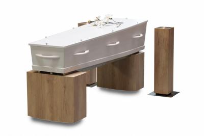 Opbaarmeubel hout uitvaartkist wit