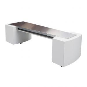 Opbaarmeubel wit met RVS plaat