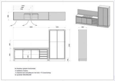 Verzorgingsruimte complete inrichting bouwtekening