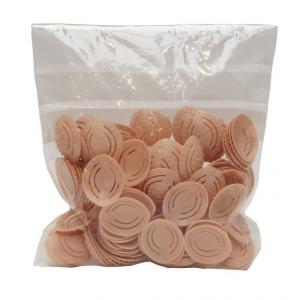 oogkapjes huidskleurig kunststof zak