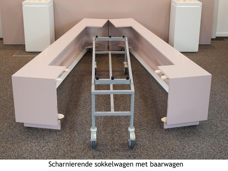 HPL ombouw scharnierende sokkelwagen met inrijdwagen