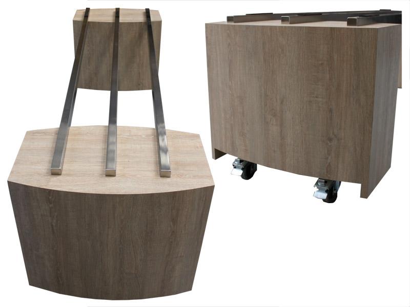 Opbaarmeubel hout met stangen 