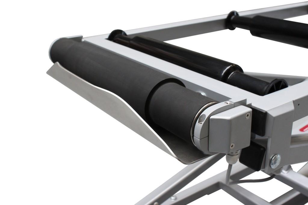 Hefwagen sectietafel met rollenbaan