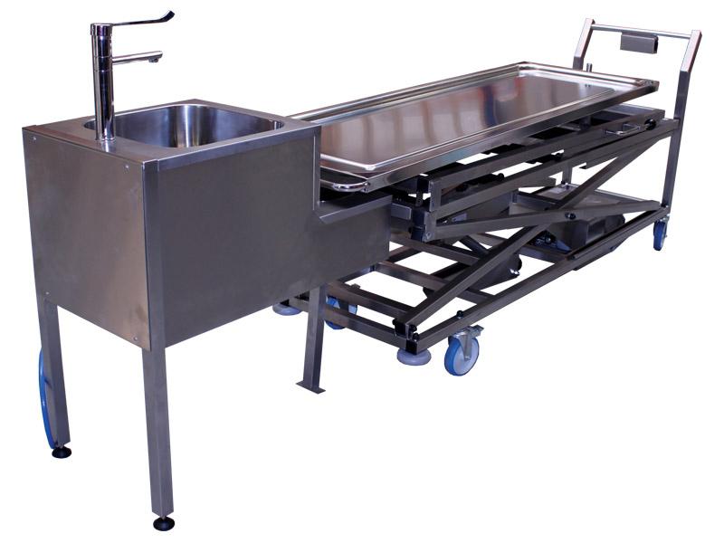 Hefwagen sectietafel sectieblad wasbak