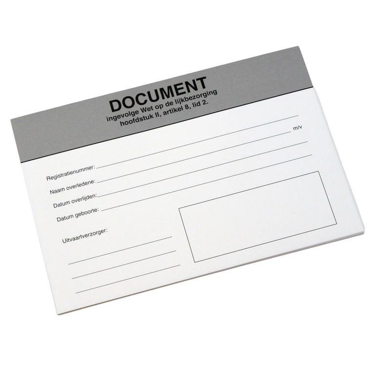 Documenten wet lijkbezorging