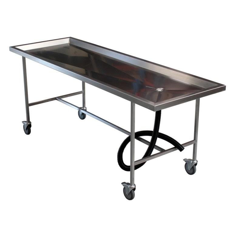 Sectietafel RVS met wielen 
